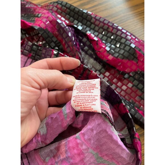 Ruby Rd. pink black sequined zip front dress jacket size 12P - Picture 8 of 9